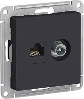 Розетка RJ45+TV Оконечная без рамки Systeme Electric AtlasDesign 2-м. карбон картинка